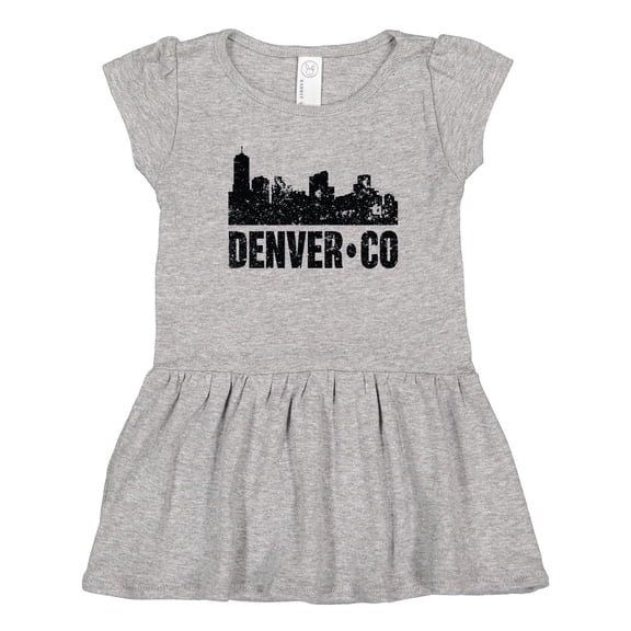 Inktastic Denver Colorado Skyline Grunge Girls Toddler Dress