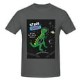 thumbnail image 4 of Bingfone Space Dino Cartoon Black Men'S Loose Fit Short-Sleeve Pocket T-Shirt, 4 of 7