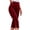 Wine, variant on Women's High Waisted Capri Pants, Seven Quarter Length Stretchy Slim Fit Trousers with Button Detail, Casual Summer Pants for Work, Office, and Daily Essential Wear-Black