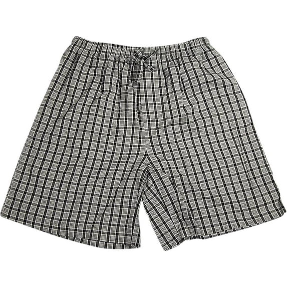 Covington - Mens Woven Plaid Lounge Shorts 34365-Large (Grey)