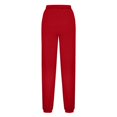 thumbnail image 4 of Hogleaql Women's Plus Size Fleece Jogger Sweatpants Cozy Gym Elastic Waist Sweatpants with Pockets Athletic with Cinched Cuffs Drawstring Loose Pants Red 2XL, 4 of 7