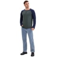 thumbnail image 5 of DARING DIVA Men's Long Sleeve Color Block Casual Raglan T-Shirt S Gray Blue, 5 of 7