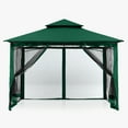thumbnail image 4 of ABCCANOPY 10'x12' Patio Gazebo With Mosquito Netting and Double Soft Roof Canopies for Shade and Rain,Forest Green, 4 of 9