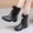 Black, variant on Women's Rain Boots Wide Calf Waterproof Mud Boots Mid Height Rain Shoes for Outdoor Gardening Work Walking (Yellow 6.5)
