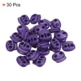 thumbnail image 3 of 0.7x0.8" Cord Locks Double Hole Spring End Toggle Stopper, Dark Purple, 30 Pack, 3 of 5