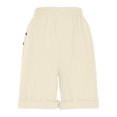 thumbnail image 5 of snilers Womens Wide Leg Shorts Summer Beach Casual Short Pants Loose Knee Length Sweatpants Elastic Waist Trousers, 5 of 6