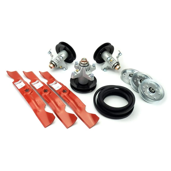 Deck Rebuild Kit Compatible With Cub Cadet RZT 50" Reaper Blades Spindles Belt Pulleys