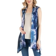 24seven Comfort Apparel Open Front Tie Dye Maternity Sleeveless Cardigan,M013373NNTMade In The USA Made In The USA