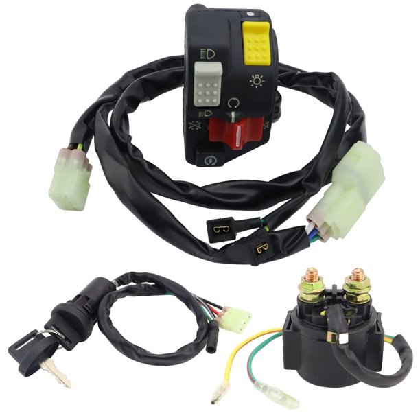 STABSOLI Interruptor de manillar Start Stop Faro y relé solenoide e interruptor de encendido para Honda TRX400EX Fourtrax 400EX 1999-2000 TRX400EX Sportrax 400EX 2001-2004 35020-HN1-000