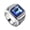 Silver Dark Blue, variant on Vintage Square Agate Signet Ring Stainless Steel Simple Dark Blue Gemstone Thumb Ring for Men Silver Size 12