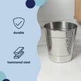 thumbnail image 4 of happimess Riley Modern Classic Hammered Steel Accent 2 Gal Waste Bin, Polished Steel (Set of 2), HPM1111E-SET2, 4 of 7