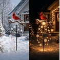thumbnail image 4 of Solar Powered Remembrance Cardinal Garden Stake Light Cascading LED Snowflake String Light for Lawn Path Grave Christmas Winter Outdoor Ornament, 4 of 5