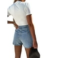 thumbnail image 6 of Coduop Women Short Denim Skirts Casual Distressed High Waist Button Down Short Denim Jean Skirts, 6 of 7
