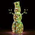 thumbnail image 2 of UBesGoo 4ft Lighted Snowman,Prismatic Iridescent Christmas Outdoor Decor Holiday Decoration, 2 of 11