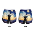 thumbnail image 3 of Hirioo Cat Under Starry Skies for Women's Double Layer Athletic Shorts High-Performance Gym Shorts with Inner Pocket, Elastic Waistband-XX-Large, 3 of 7