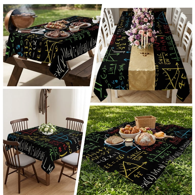 Square Waterproof Tablecloth 54x54in Mathematical Formulas Math Doodle ...