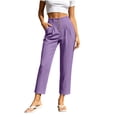 thumbnail image 3 of Guluxicc Women's Cotton Pants with Pockets Elastic Waist Button Front 7/8th Trousers for Everyday Wear Summer Casual Outfits, 3 of 9