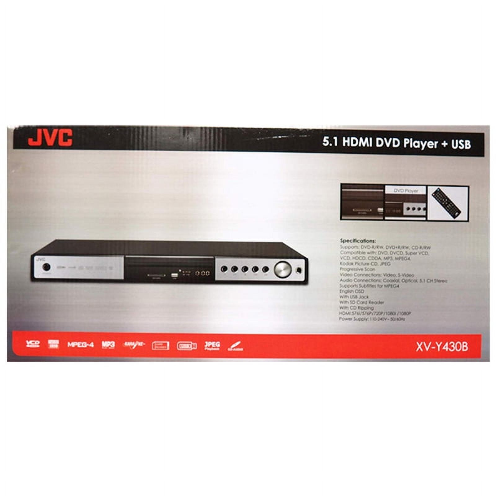 JVC XV-Y430B Region Free DVD Karaoke Player 5.1 Ch w/ USB SD Card HDMI PAL NTSC - image 3 of 3