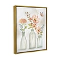 thumbnail image 3 of Stupell Pink Flowers Fluttering Butterfly Botanical & Floral Painting Gold Floater Framed Art Print Wall Art, 3 of 6