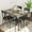 Gray, variant on 5-Piece Dining Table Set for 4, Wood Rectangular Kitchen Table with 4 Upholstered Chairs for Kitchen Room and Small Spaces, Black