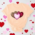 thumbnail image 2 of FRSASU Valentines Shirts Women Love Heart Graphic Tees Cute Print Short Sleeve Round Neck Tops Shirts Valentines Gift Beige, 2 of 7