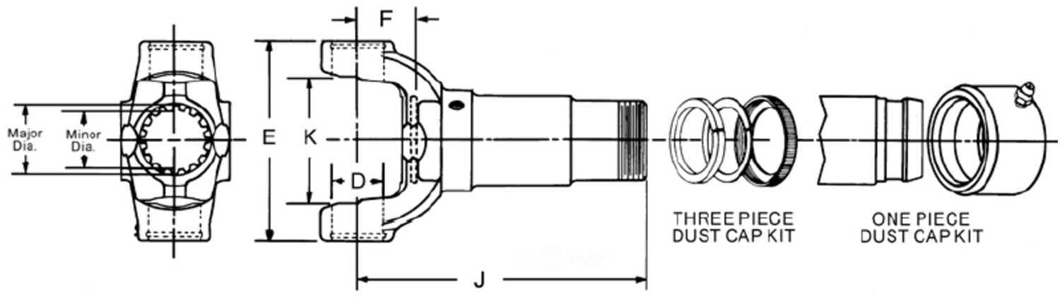 Spicer 2 3 8021Kx Slip Yoke Assembly Fits select: 1974-1977 FORD F250, 1976 FORD F150