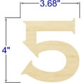 thumbnail image 2 of Pack of 1, 4 Inch x 1/4" Baltic Birch 5 Wood Numbers in The Copperplate Gothic Bold Font for Wood Craft Project, Children or Adult Art Work, Home and Holiday Décor and DIY Fun, Made in USA, 2 of 2