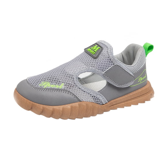 Chaussures de Sport en Simple Maille Respirante pour Garçons et Filles au Printemps, en Été et en Automne, Semelle Souple, Chaussures de Plage Gris 34/ -
