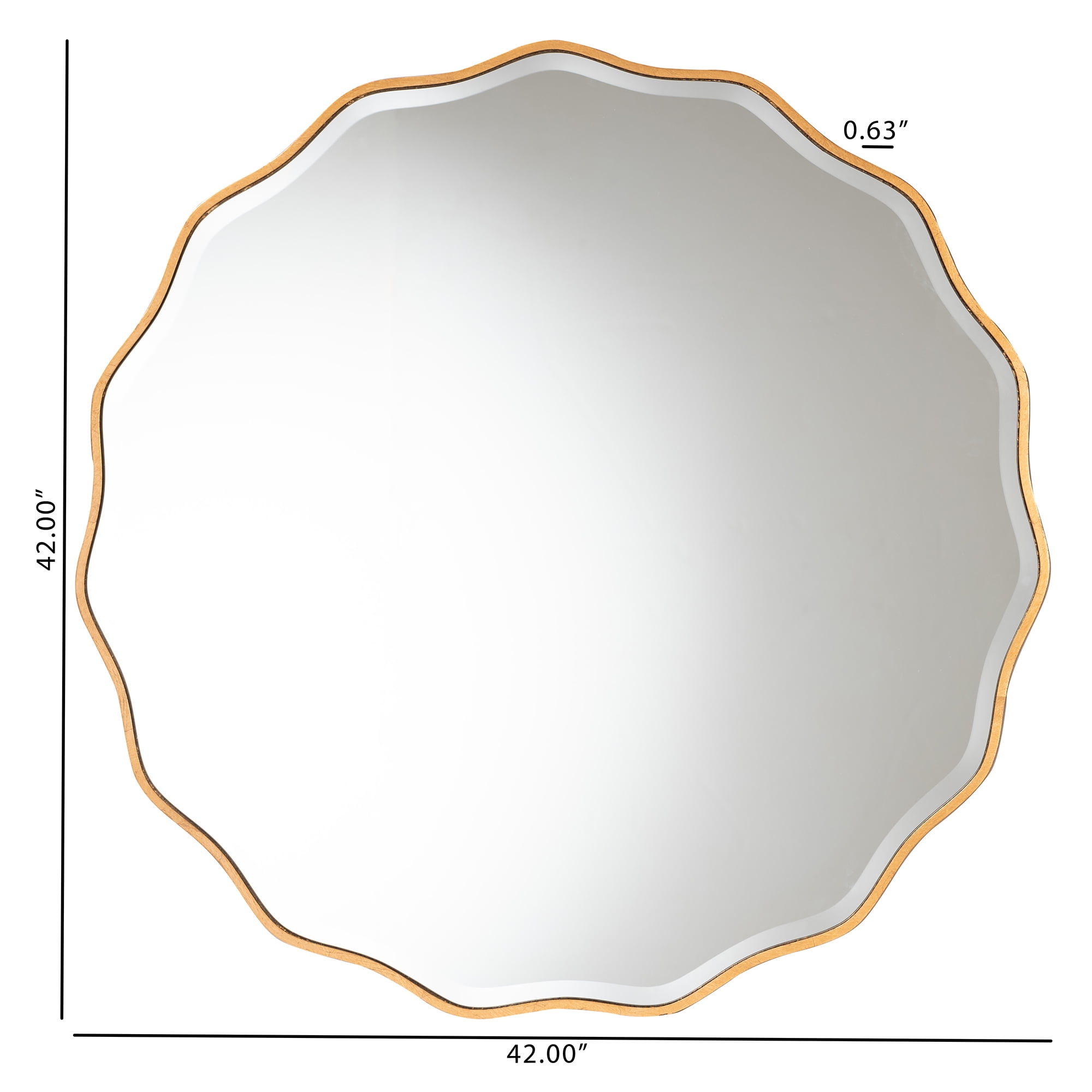Baxton Studio Weston Modern Glam and Luxe Antique Goldleaf Finished Wood Accent Wall Mirror