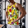 thumbnail image 5 of Pofeuu Tiger Swallowtail On Flowers Print Men's Workout Tank Tops Sleeveless Muscle Gym Shirt Quick Dry-XX-Large, 5 of 7