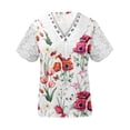 thumbnail image 5 of Aloohaidyvio Tops for Women,Women Fashion Top Summer Fold Printed Regular Women Short Sleeves V Neck Button, 5 of 5