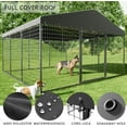 ALAULM Large Heavy Duty Outdoor Dog Kennel, Galvanized Steel Dog Kennel