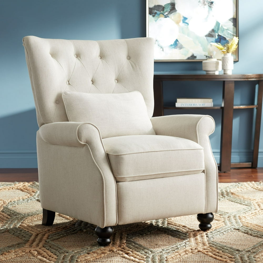 Studio 55D Bryce Natural Linen Push Back Recliner Chair