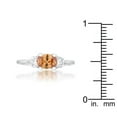 thumbnail image 3 of Precious Stars R07597R-C72-07 Precious Stars Silvertone Oval-Cut Champagne Cubic Zirconia Triplet Ring, 3 of 5