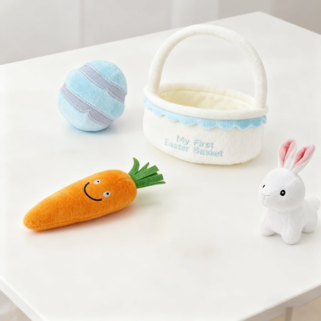 Zeiwohndc Easter Plush Toy Doll 4IN1 Stuffed Animals with Realistic Feature For Holiday