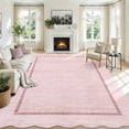 thumbnail image 2 of Garvee 10'x13' Scalloped Area Rugs Modern Bordered Rug, Washable Rugs Non-Slip Rugs Indoor Carpet for Living Room Bedroom Home Office, Pink, 2 of 9