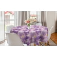 thumbnail image 1 of Floral Round Tablecloth, Nature Themed Violet Tone Iris Flowers in Effect, Circle Table Cloth Cover for Dining Room Kitchen Decor, 60", Lavender Mustard, by Ambesonne, 1 of 2
