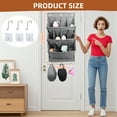 thumbnail image 4 of 3-Tier Over the Door Shoes Rack with 12 Large Oxford Pockets, Up to 30lbs Durable Hanging Organizer for Shoes, Hats, etc (Black), 4 of 8