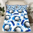 thumbnail image 2 of Manfei Sport Golf 4pcs Bed Sheets for Teens Boys Girls,Ball Gamer King Sheets,Blue Graffiti Splash Super Cozy Sheet Set,Lightweight Room Decor, 2 of 7