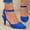 Blue, variant on Women's Closed Toe Sandals Thin Mid Heel Pointed Toe Pumps Ankle Strap Buckle Dress Shoes For Formal Office Work Shoes