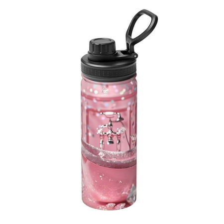 

Hirioo Glittering Pink Bathtub for 18oz Sports Insulated Kettle for Gym Hiking Camping Running Mountain Bike Outdoor Sports