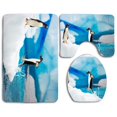 thumbnail image 1 of ABPHQTO Pingüinos papúa Juego de alfombras de baño de 3 piezas Alfombra de baño Alfombra de contorno y tapa de inodoro, 1 of 2