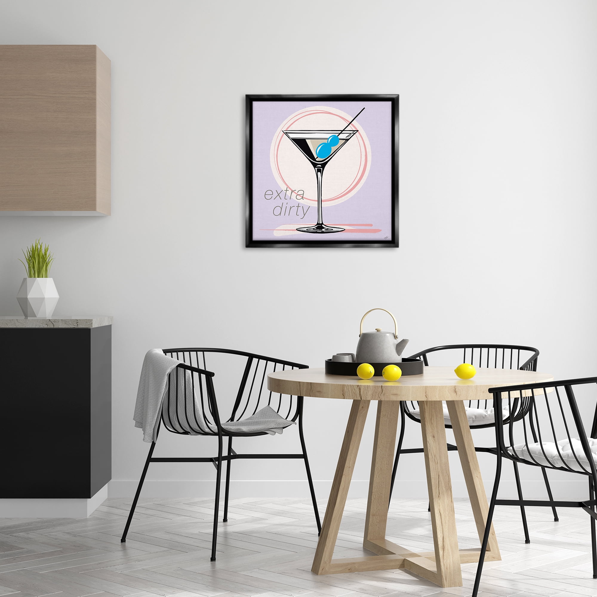Stupell Industries Extra Dirty Martini Food & Beverage Painting Black Floater Framed Canvas Art Print Wall Art, 25 x 25