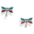 thumbnail image 1 of Precious Stars Boucles d'Oreilles Libellule en Argent Sterling Corail et Turquoise, 1 of 2