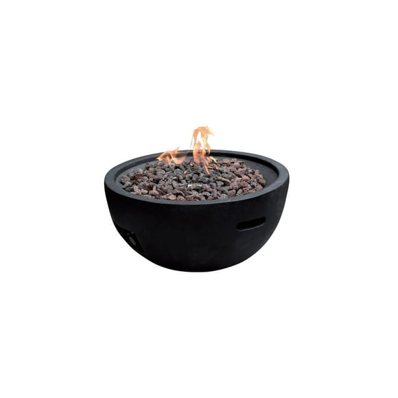 Modeno Jefferson Fire Bowl – Glass-Fiber Reinforced Concrete, Liquid Propane - Black