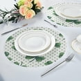 thumbnail image 4 of SKYSONIC St. Patrick's Day Lucky Clovers Round Placemats for Dining Table Non-Slip Heat-Resistant Polyester Table Mats Set of 6 Washable Table Mats for Kitchen Dining Table Decoration, 4 of 5