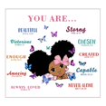 thumbnail image 1 of Pegatinas de chica negra, pegatinas de pared con texto inspirador en inglés colorido, pegatinas decorativas de PVC para dormitorio de niña y base oso de fresa Electrónica, 1 of 5
