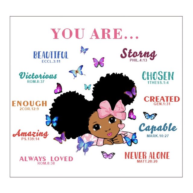 Pegatinas de chica negra, pegatinas de pared con texto inspirador en inglés colorido, pegatinas decorativas de PVC para dormitorio de niña y base oso de fresa Electrónica