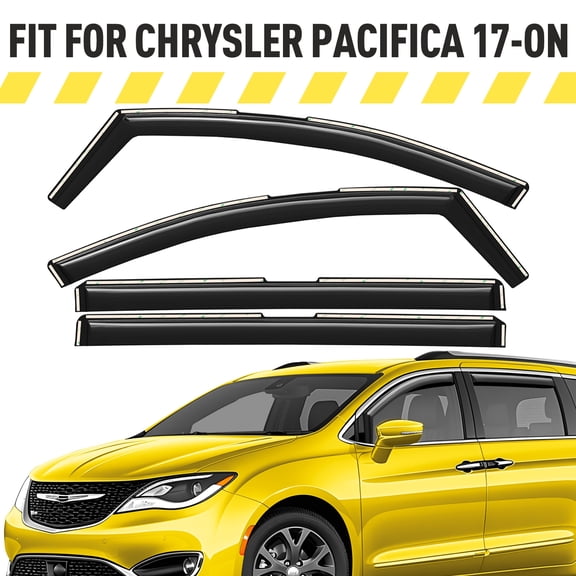 AEROGUYS Extra Durable Window Deflectors In-Channel Window Visors Rain Guards Fit for Chrysler Pacifica 2017-2026, Sun Visors, Wind Vent for Shades, Exterior Car Accessories - 4 pcs. AG0929