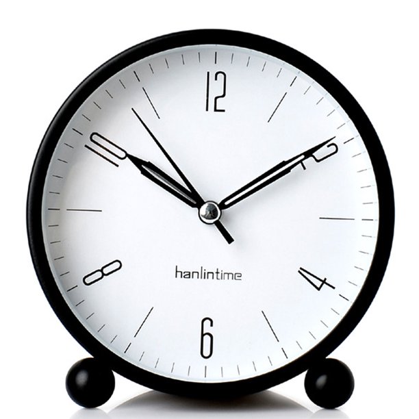 Pequeño reloj despertador mudo estudiante junto a la cama reloj simple reloj de escritorio mini reloj despertador de metal para niños Adepaton BST3003415-4